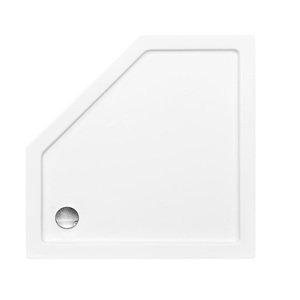 Besco Pětiúhelníková sprchová akrylátová vanička BERGO P 90x90 IP Barva: Bílá, Rozměry: 90x90x15,7 cm, Varianta: BERGO P 90 IP, #BAB-90