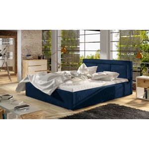 Eltap Čalouněná postel Belluno dřevěný rám Materiál potahu: Kronos 09 - tmavě modrá, Rozměr: 160x200