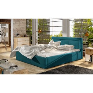 Eltap Čalouněná postel Belluno dřevěný rám Materiál potahu: Mat Velvet 75 - modrá, Rozměr: 200x200
