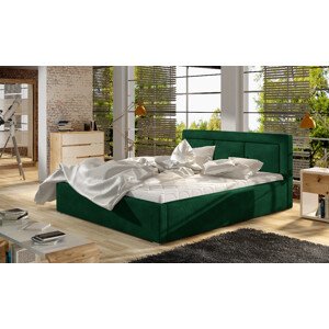 Eltap Čalouněná postel Belluno dřevěný rám Materiál potahu: Kronos 19 - tmavě zelená, Rozměr: 140x200