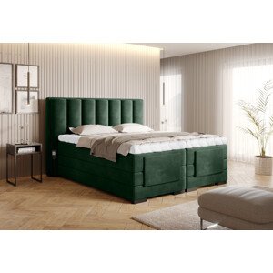 Eltap Čalouněná postel Veros Materiál a barva potahu: Loco 35 - tmavě zelená, Rozměr: 140x200
