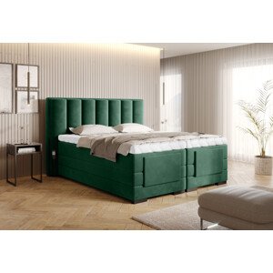 Eltap Čalouněná postel Veros Materiál a barva potahu: Lukso 35 - tmavě zelená, Rozměr: 140x200