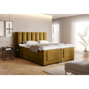 Eltap Čalouněná postel Veros Materiál a barva potahu: Loco 45 - žlutá, Rozměr: 140x200