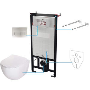 Deante WC set Peonia 6v1, podomítkový systém + toaleta - CDEF6ZPW