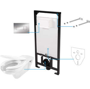 Deante WC set Vital 6v1, podomítkový systém + toaleta - CDVS6WPW