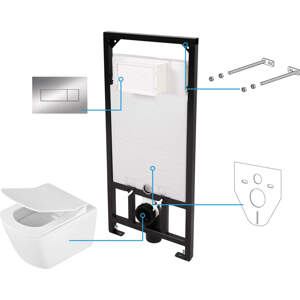Deante WC set Anemon 6v1, podomítkový systém + toaleta - CDZS6ZPW