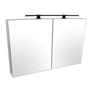 BPS-koupelny Zrcadlová skříňka Emilio W 120 ZS LED-B s osvětlením Any LED 80 černá