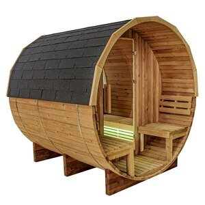 BPS-koupelny Finská zahradní sudová sauna panoramatická HYD-4026 210x210, 4-6 osob