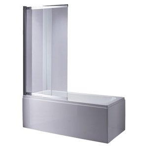 BPS-koupelny Dvoudílná vanová zástěna HYD-PR07 85x150 chrom/transparent