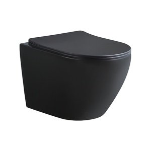 BPS-koupelny Závěsná WC mísa se SoftClose sedátkem HYD-4152, černá