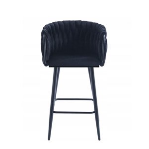 BPS-koupelny Velurová barová židle FERA HYD-4220, černá