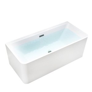 BPS-koupelny Volně stojící akrylátová vana ke stěně HYD-SOF515A 140x75 cm bílá, odtokový komplet chrom