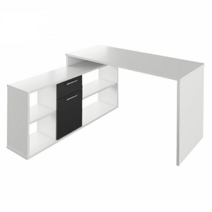 Kondela PC stůl, bílá / černá, NOE NEW