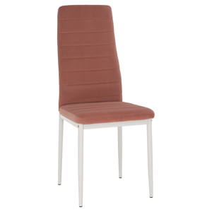 Kondela Židle, růžová, velvet látka / bílý kov, COLETA NOVA