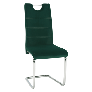 Kondela Jídelní židle, smaragdová Velvet látka, ABIRA NEW