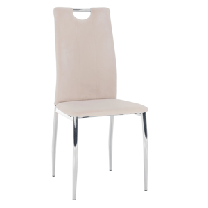 Kondela Jídelní židle, béžová Dulux Velvet látka / chrom, OLIVA NEW