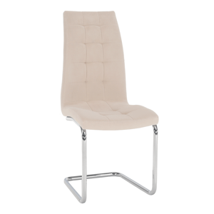 Kondela Jídelní židle, béžová Dulux Velvet látka / chrom, SALOMA NEW