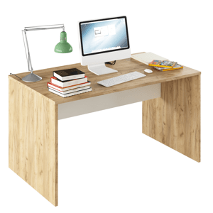 Kondela PC stůl, dub artisan/bílá, RIOMA TYP 11