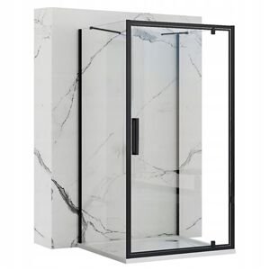 3-stěnný obdélníkový sprchový kout REA RAPID SWING 100/dveře x 90/zástěna cm, černý