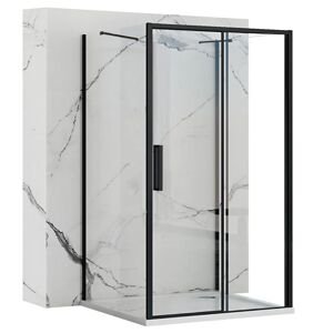 3-stěnný obdélníkový sprchový kout REA RAPID SLIDE 160/dveře x 80/zástěna cm, černý