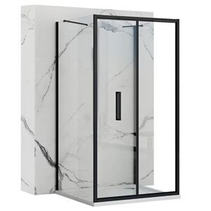 Sprchový kout REA RAPID FOLD 90/dveře x 100/zástěna cm, černý