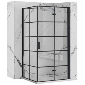Sprchový kout REA MOLIER 100/dveře x 80/zástěna cm, černý