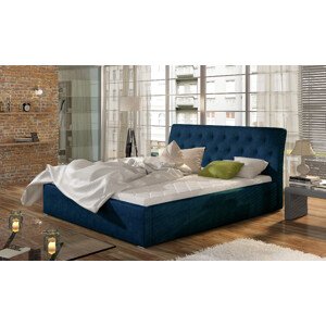 Eltap Čalouněná postel Milano Materiál potahu: Kronos 09 - tmavě modrá, Rozměr: 160x200