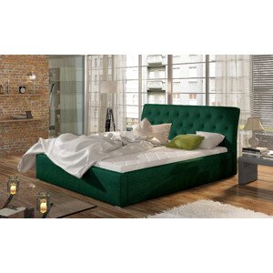 Eltap Čalouněná postel Milano Materiál potahu: Kronos 19 - tmavě zelená, Rozměr: 140x200