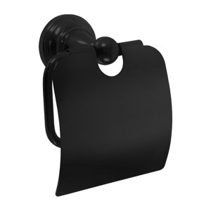 Slezák - RAV Držák toaletního papíru s krytem černá matná Koupelnový doplněk MORAVA RETRO MKA0400CMAT Barva: Černá mat, kód produktu: MKA0400CMAT