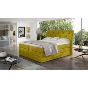 Eltap Čalouněná postel Mirabel s úložným prostorem Materiál a barva potahu: Omega 68 - žlutá, Rozměr: 140x200