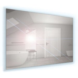 BPS-koupelny Zrcadlo závěsné s LED podsvětlením po obvodu Nikoletta LED 1 Typ: bez vypínače, kód produktu: Nikoletta LED 1/120, rozměry: 120x65 cm