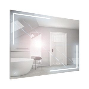 BPS-koupelny Zrcadlo závěsné s pískovaným motivem a LED osvětlením Nikoletta LED 3 Typ: dotykový vypínač, kód produktu: Nikoletta LED 3/100, rozměry: 100x65 cm
