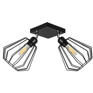 Toolight Závěsná dvojitá stropní lampa kovová černá 392194