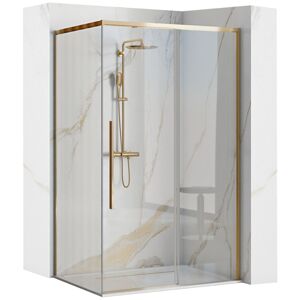 Sprchový kout REA SOLAR 80/zástěna x 100/dveře cm, zlatý