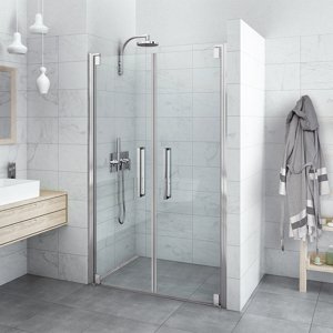 Roth Dvoukřídlé sprchové dveře HI 2B2 pro instalaci do niky Varianta: šířka: 90 cm, kód produktu: HI 2B2 900 - HI 2B2 09020 VPE, profily: brillant, výplň: transparent