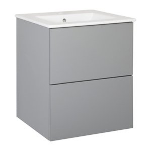 BPS-koupelny Koupelnová skříňka s keramickým umyvadlem Swing G 50, šedá