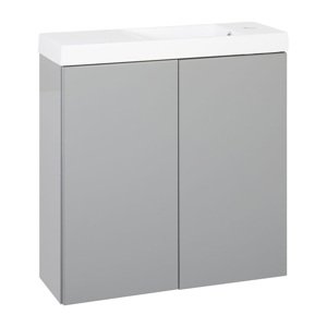 BPS-koupelny Koupelnová skříňka s keramickým umyvadlem Swing G 60/22, šedá