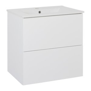 BPS-koupelny Koupelnová skříňka s keramickým umyvadlem Swing W 60, bílá