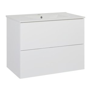 BPS-koupelny Koupelnová skříňka s keramickým umyvadlem Swing W 80, bílá