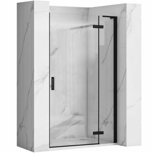 Jednokřídlé sprchové dveře REA HUGO 90 cm + stěnový profil s magnetickým těsněním, černé