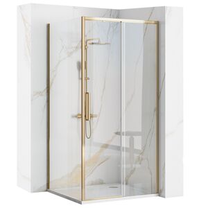 Sprchový kout REA RAPID SLIDE 110/dveře x 90/zástěna cm, zlatý