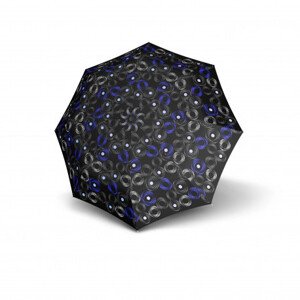 Doppler Fiber Magic Sofia - dámský plně automatický deštník, černá, modrá se vzorem