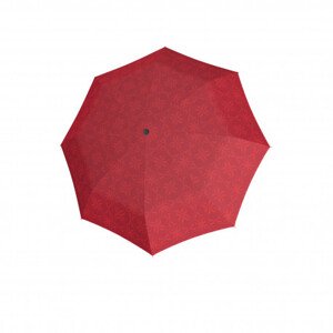 Doppler Long Carbonsteel Bloom - dámský holový vystřelovací deštník, červená, květinový