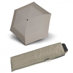 Doppler Carbonsteel Mini Slim Chic - dámský skládací deštník, béžová, puntík