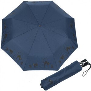 Doppler Fiber Magic Cats - dámský plně automatický deštník, modrá, plná barva