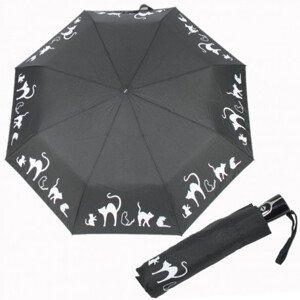Doppler Fiber Magic Cats - dámský plně automatický deštník, černá, plná barva