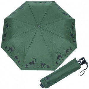 Doppler Fiber Magic Cats - dámský plně automatický deštník, zelená, plná barva