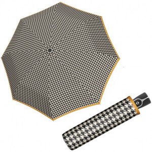 Doppler Fiber Magic ELEMENT – dámský plně automatický deštník, šedá, káro / kostka