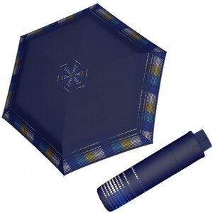 Doppler Fiber Havanna AFTERGLOW - dámský skládací deštník, modrá, geometrický / abstraktní