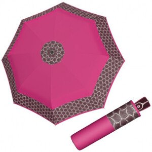Doppler Fiber Magic STYLE – dámský plně automatický deštník, růžová, geometrický / abstraktní